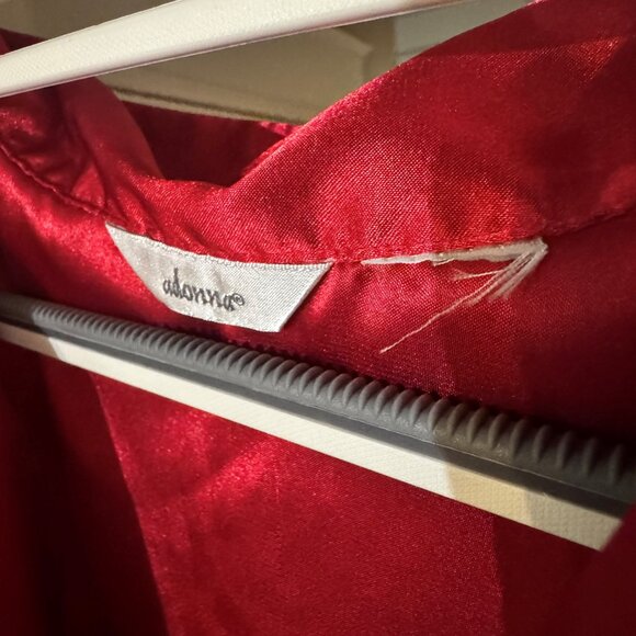 Vintage Red, Satin Sleep Shirt by Adonna - Picture 3 of 7
